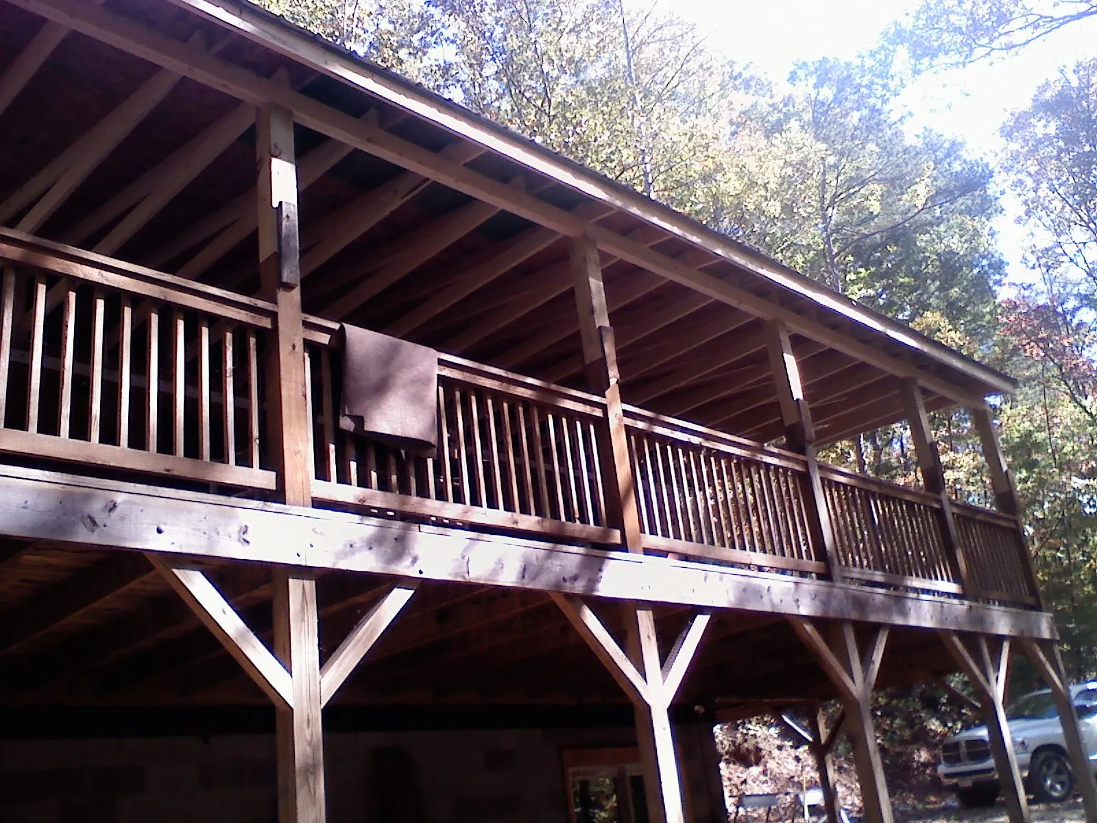 Timber framing under a new elevated porch and deck — Roof Leak Repair in Mount Savage by Roofing Brothers